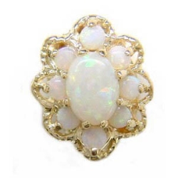 A1605 14K OV AND ROUND OPAL SLIDE 